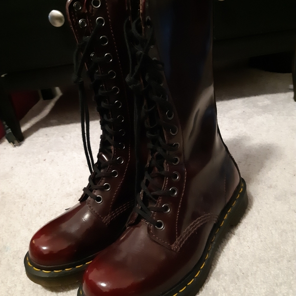 Dr. Martens Shoes - Dr.Martens Burgundy NWOT 14 eye